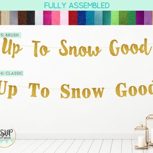 Up To Snow Good Banner, Winter Party Decorations, Winter Bachelorette Banner, Winter 1st Birthday Banner, Skiing Snowboarding Party Decor image 3