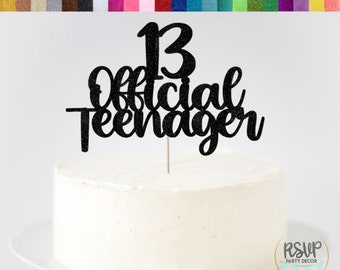 13 Official Teenager Cake Topper, 13th Birthday Decorations, Teenager Birthday Decor, Thirteenth Birthday Party Supplies for 13th Birthday
