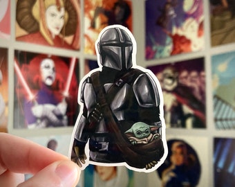 Mando and Baby | Vinyl Sticker / Decal