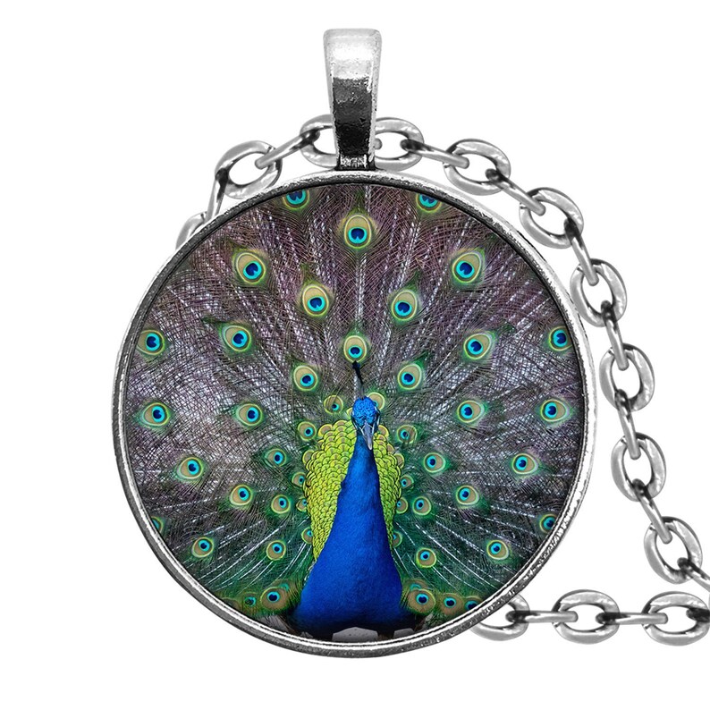 Peacock \u2022 Jewelry Sets \u2022 Handmade Photo Jewelry \u2022 Glass Cabochon Pendant
