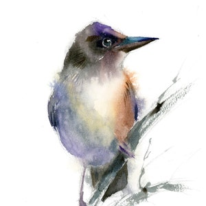 Wren Bird Watercolor Painting - Cute Wild Bird Wall Decor, Ornithology Artwork for Nursery or Home, Original Small Art Piece