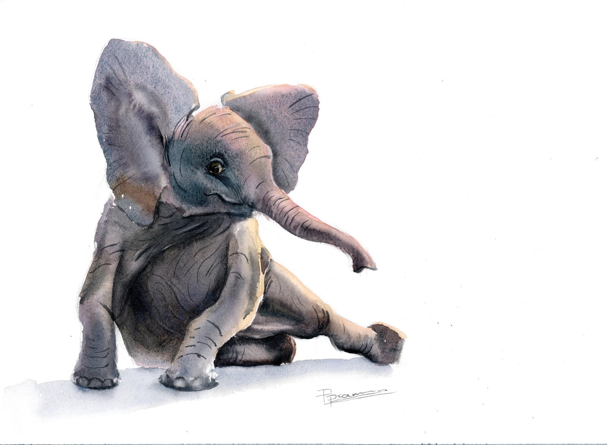 Baby Elephant Painting For Living Room