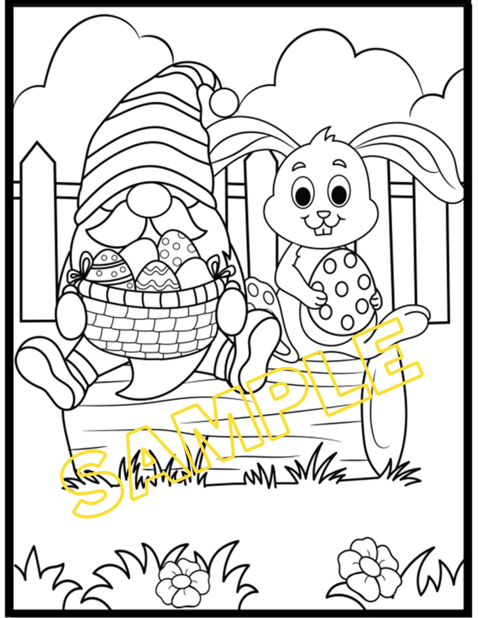 Easter Gnomes Coloring Pages- Digital Download - Etsy