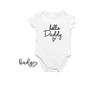 Coming 2020 Announcement Baby Cotton Sleeper Gown Hello Daddy