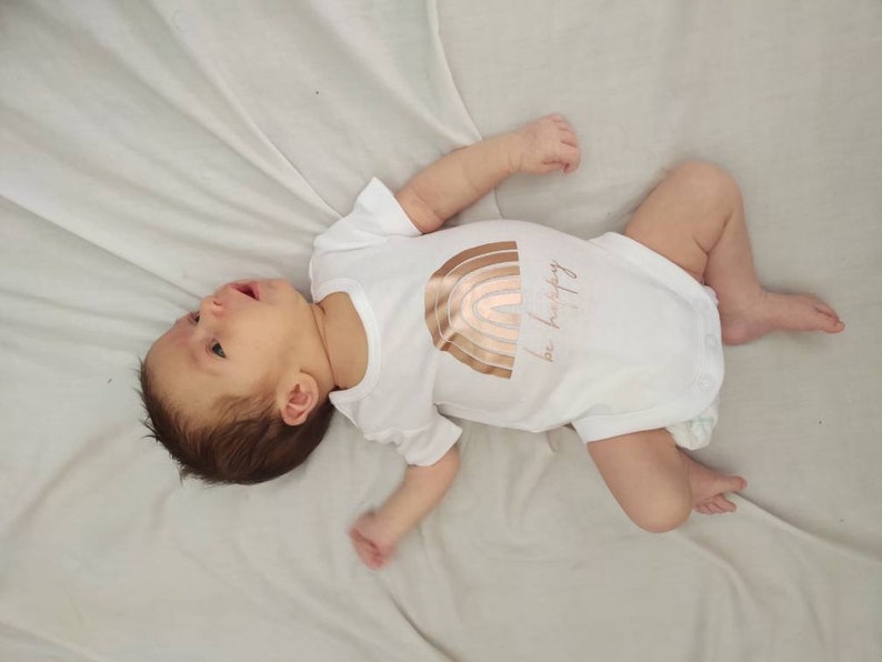 rainbow body suit be happy rainbow Baby bodysuit Be Happy baby bodysuit rose gold rainbow baby bodysuit
