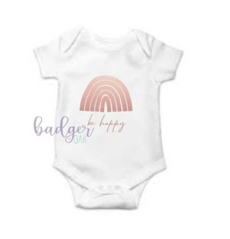 rainbow body suit be happy rainbow Baby bodysuit Be Happy baby bodysuit rose gold rainbow baby bodysuit