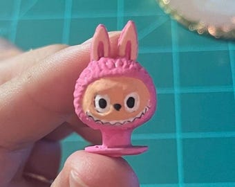 Pink hand painted Labubus inspired charms for shoes