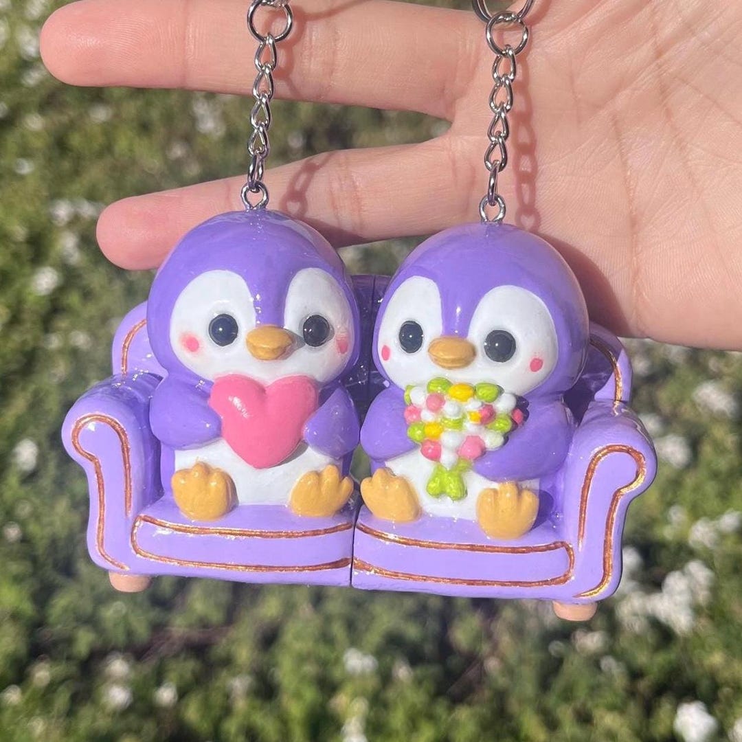 Magnetic Penguin Couples Keychains – His & Hers Matching Penguins on ...