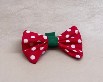 Christmas Dog/Cat Bow Ties // RED-GREEN Polka Dots