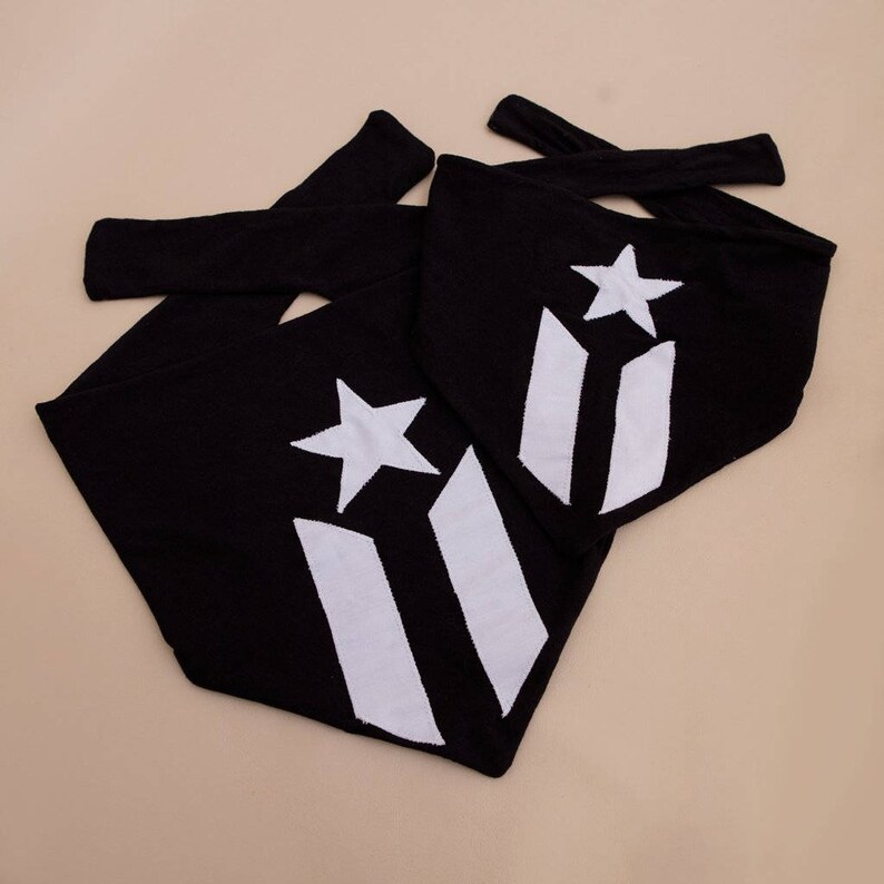 Dog Bandana La Marcha Bandana Black and White Puerto Rican Flag Resistance Flag