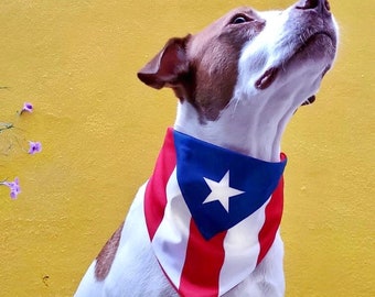 Dog Bandana // Azul Añil Boricua Bandana // Puerto Rican Flag // Dark Blue PR Flag