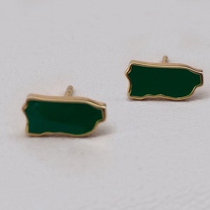Puerto Rico Map 18K Gold Plated Earrings image 3