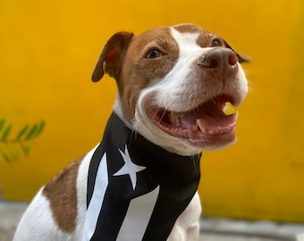 Dog Bandana // La Marcha Bandana // Black and White Puerto Rican Flag // Resistance Flag