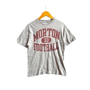 Vintage Dubbleworks by Warehouse & Co Morton Football T-Shirt | Japanese Brand Heritage Streetwear | Gray Cotton Loopwheel Style Tee