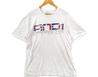 Vintage AND1 Basketball T-Shirt White Large | Y2K Streetball London Skyline Union Jack Graphic Tee Retro 90s Hoops Clothing