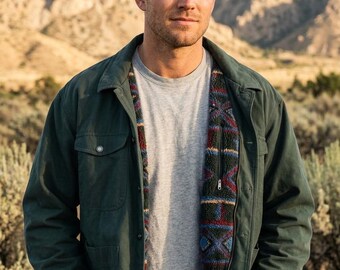 Vintage 90s Patagonia Rhythm Nuevo Range Jacket | Dark Green Heavyweight Canvas Chore Coat | Mens Barn Jacket Workwear Outerwear