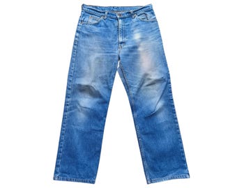 Vintage Levi's 505 Regular Straight Fit Orange Tab Jeans | 90s Light Wash Denim | High Waisted Straight Leg