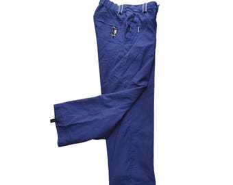 Killer Loop Vintage Navy Technical Pants | 90s Streetwear Baggy Trousers | Gorpcore Aesthetic Techwear Blue Bottoms