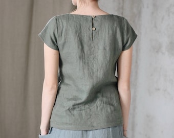 Women's linen top LASSY / linen shirt / washed linen