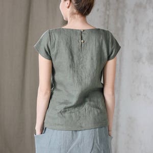 Women's linen top LASSY / linen shirt / washed linen image 1