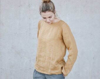 Women's linen top long sleeve