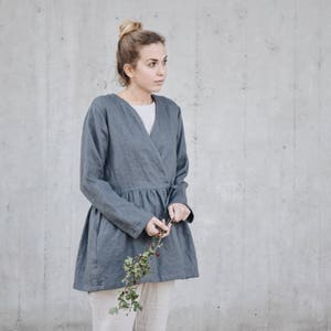 Women's linen wrap blouse/jacket