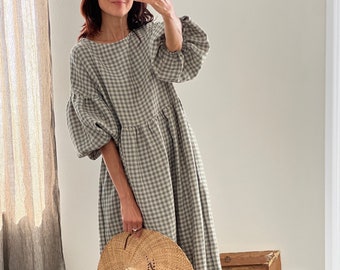 Women's linen dress OLIVIA - long - oversized linen dress