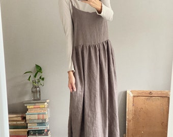 Women's linen dress ELENA - LONG- customized length