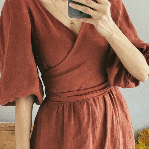 Women's linen wrap dress LARA