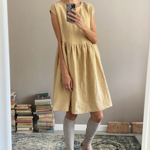 Women  linen oversized dress AMELIA - short