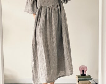 Oversized linen dress OLIVIA long - lightweight linen