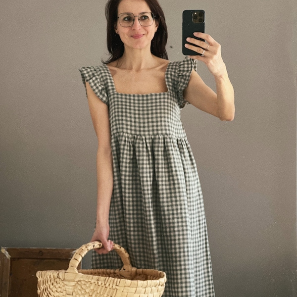 Vestido de lino mujer LUNA largo