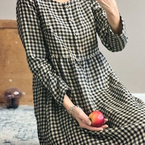 Women's linen MUMMY dress, long sleeve