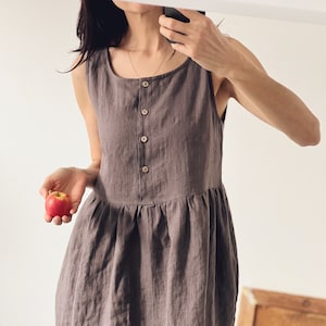 Women's linen MUMMY dress, sleeveless