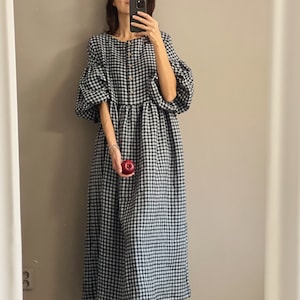 Robe en lin pour femme OLIVIA - idéale pour l'allaitement - longue