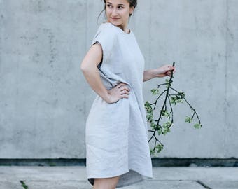 Women's linen dress oversized sleeveless