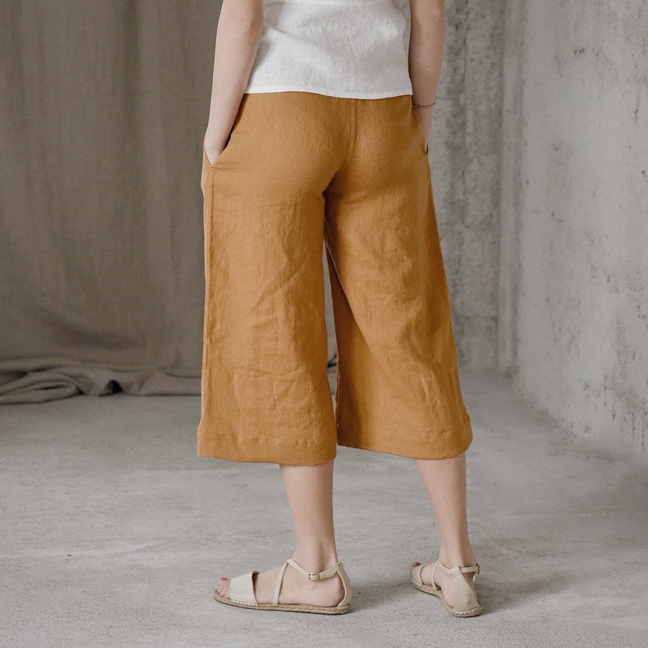 Pantalon lino - ladrillo de Mujer — Cuatroases
