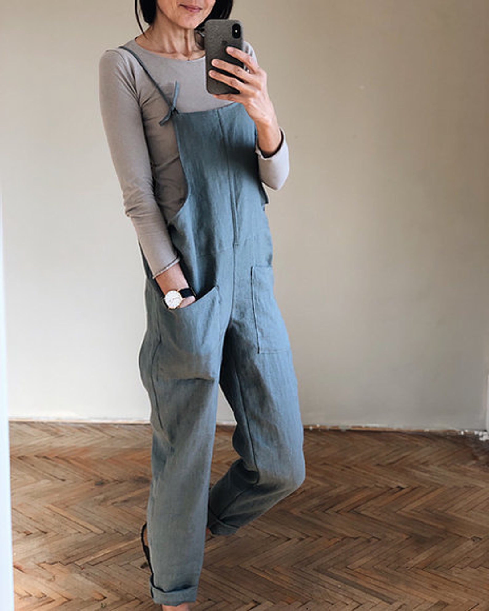 Damen Leinen Overall JACKY Etsy.de