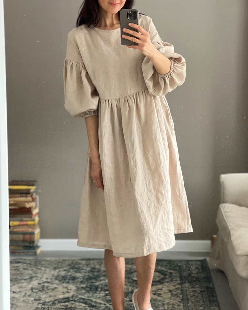 Women's linen dress OLIVIA short image 1