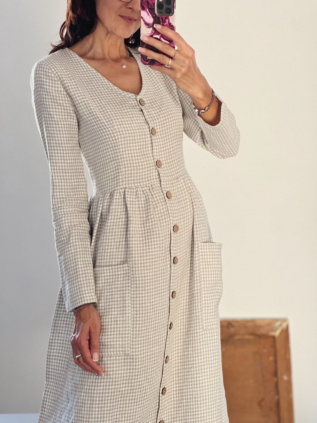 “Leliana Effortless Elegance Long-Sleeve Button-Up Dress main image 1
