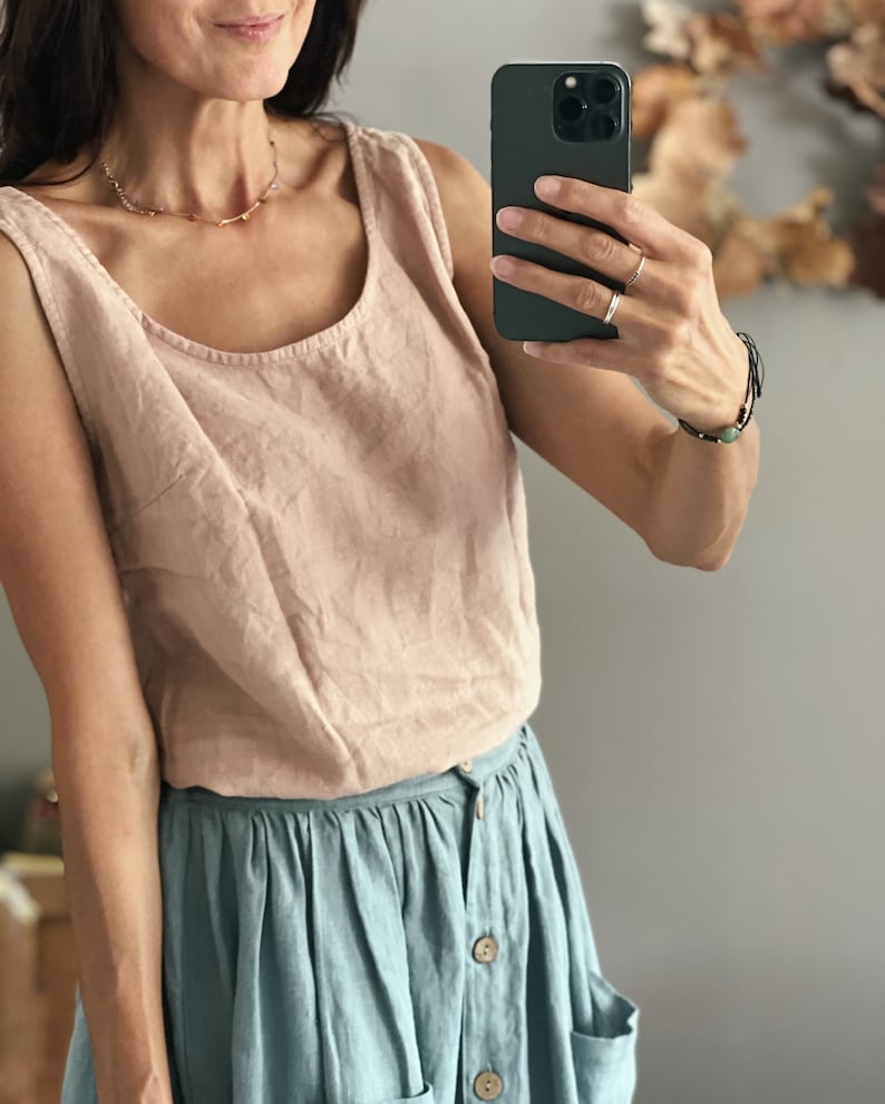 Linen tank top NINA image 3