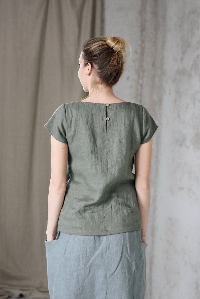 Women's linen top LASSY / linen shirt / washed linen image 1