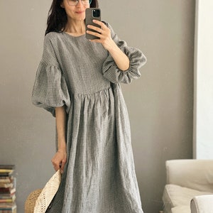 Women's linen dress OLIVIA short image 3