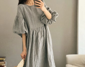 Abito oversize in lino da donna OLIVIA - corto