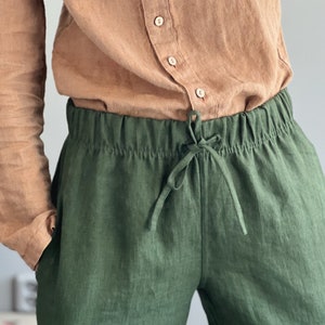 Men's linen pajama pants, linen pants for home image 3