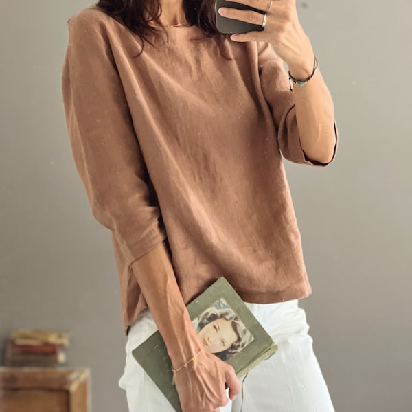 Women's linen loose top HANA