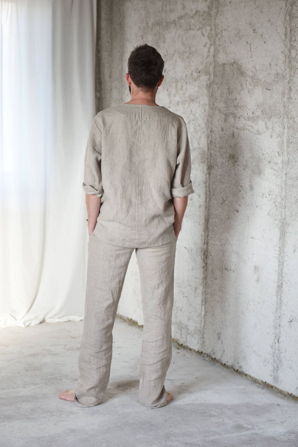 Men's Linen Pajamas Etsy