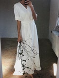 Women&#39;s linen wrap dress CHARLOTTE - customized length