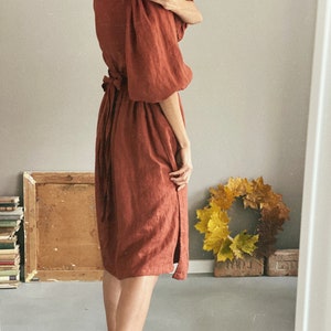 Women's linen wrap dress LARA image 3