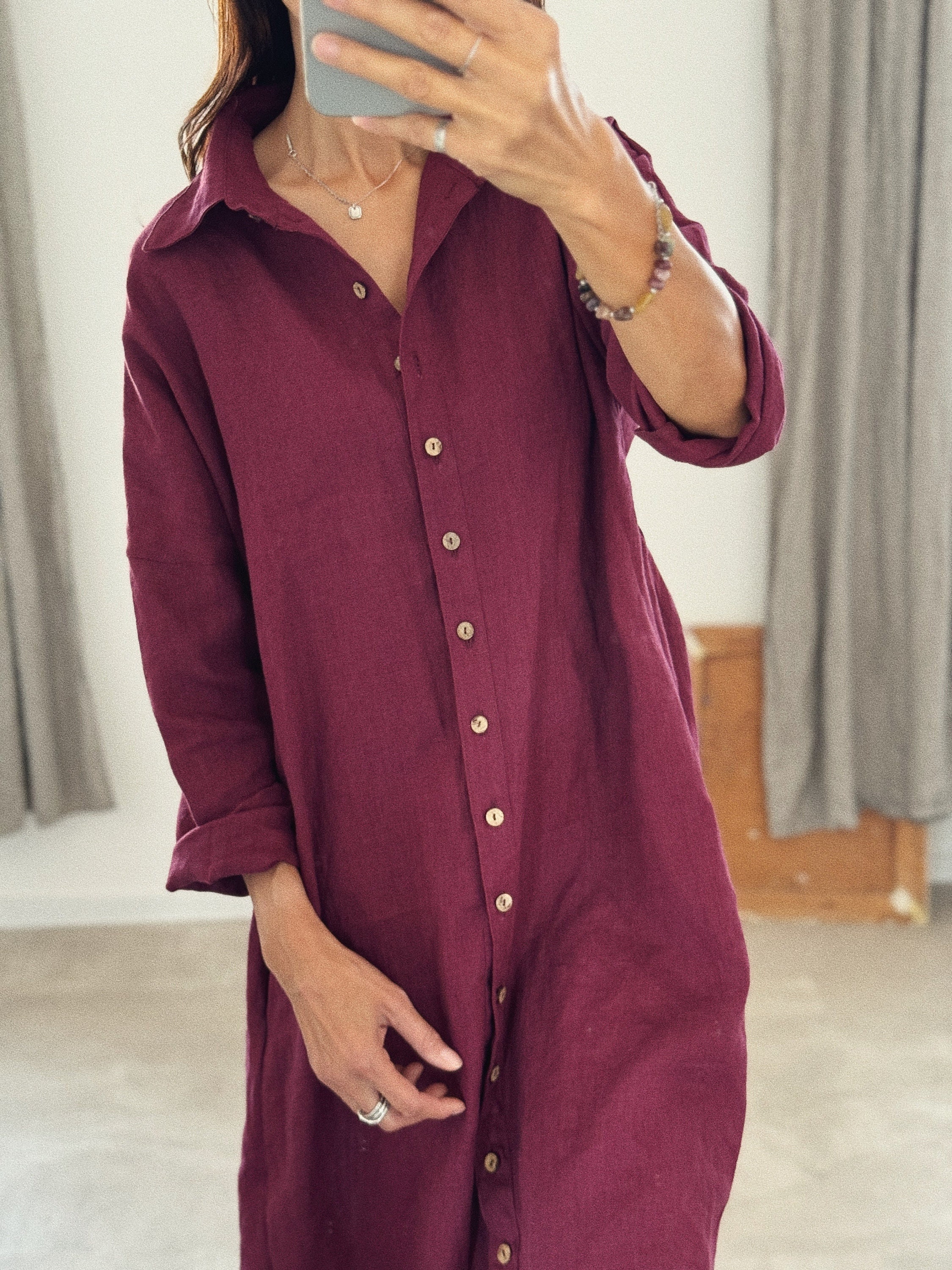 chinese dress ladies Burgundy Long Sleeve Dress  PEP Online